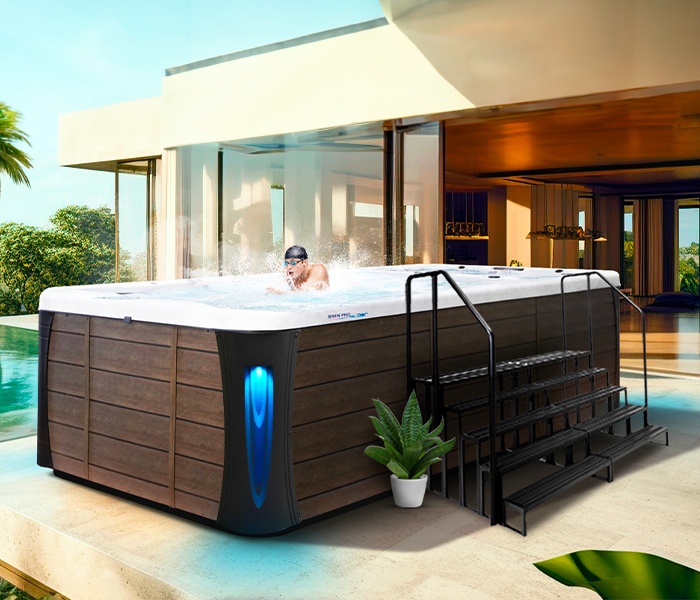 Calspas hot tub being used in a family setting - Bloomington